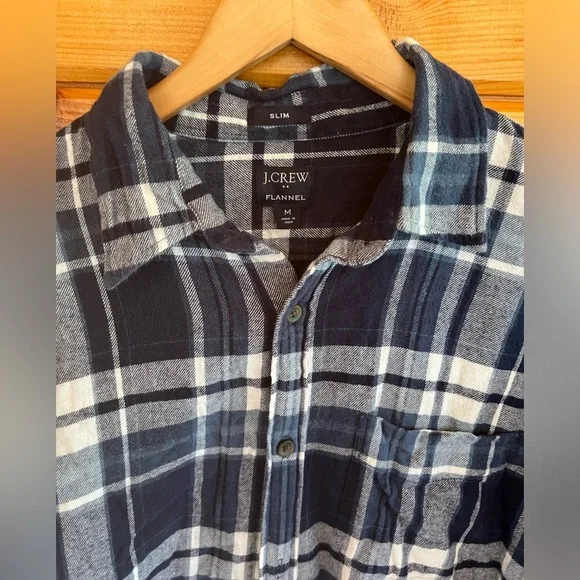J.CREW MEN'S Slim Fit Plaid Flannel Shirt M - Picture 2 of 6
